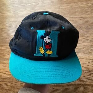 VTG Mickey Mouse Hat - Teal and Black